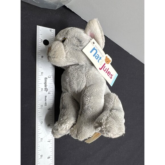 Animalcraft Grey Tabby Cat Beanbag Plush By Nat & Jules - 6" Stuffed Animal Toy - Picture 5 of 9